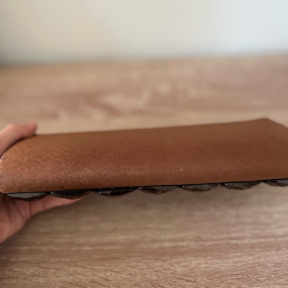 Sondra Roberts Sophisticated Crochet Jewel Beaded Rich Bronze Evening Clutch - Picture 8 of 15